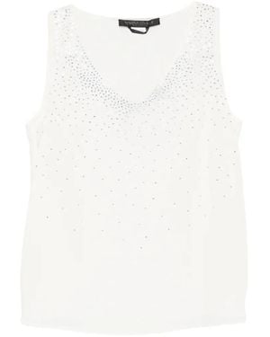 Marina Rinaldi Mrpascia Embellished V-Neck Top - White