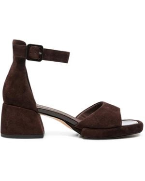 ADRIANNA FERETTI Buckle-Fastening Block-Heel Sandals - White