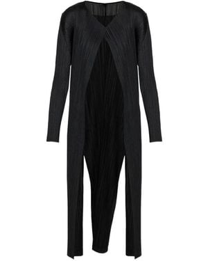 Pleats Please Issey Miyake Pleated Cardigan - Black