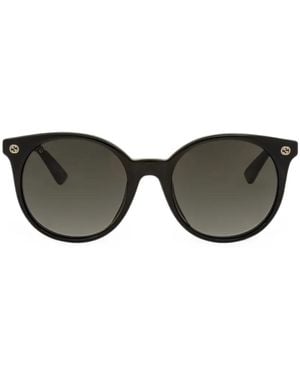 Gucci Runde Sonnenbrille Mit Gg-Logo - Schwarz