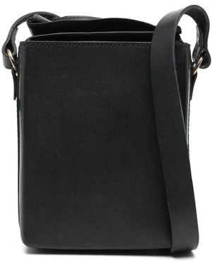 Guidi Leather Bucket Messenger Bag - Black