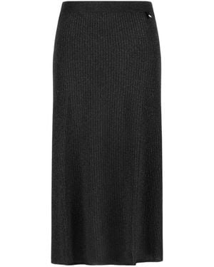 Herno Falda Midi De Canalé - Negro