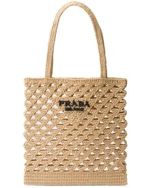 Prada Borsa Tote All'Uncinetto - Neutro