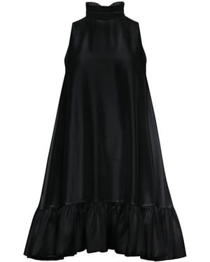 Azeeza Alcott Ruffled Silk Minidress - Black