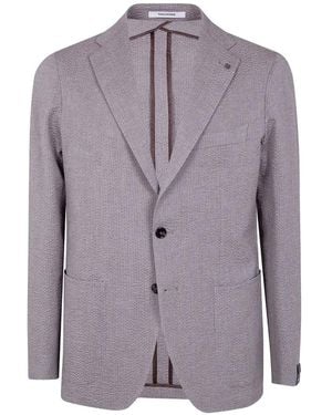Tagliatore Textured Single-Breasted Blazer - Purple