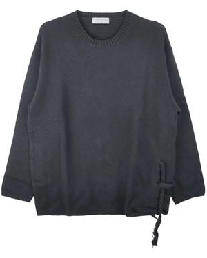 Yohji Yamamoto Rope-Detail Wool Sweater - Blue