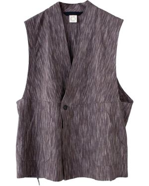 Jan Jan Van Essche Débardeur Boutonné À Poches Multiples - Purple