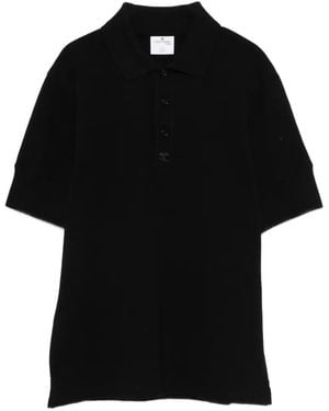 Courreges Logo-Patch Polo T-Shirt - Black