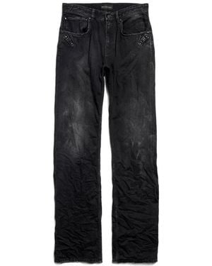 Balenciaga City Buckle Studded Pants - Black