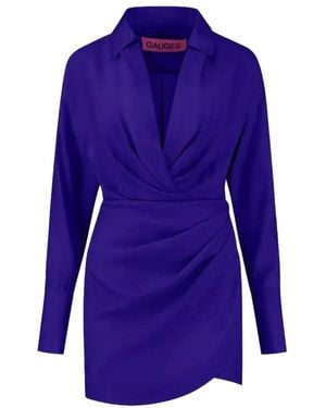 GAUGE81 Naha Asymmetric Shirt Dress - Purple