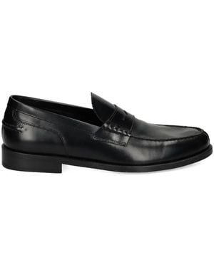 Lottusse Penny Leather Loafers - Black