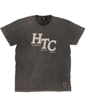HTC Logo-Print Distressed T-Shirt - Black