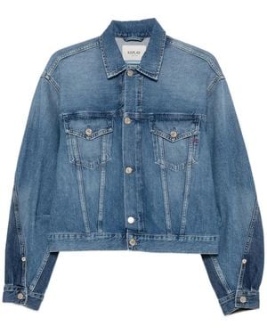 Replay Panelled Curved-Sleeve Denim Jacket - Blue