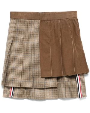 Thom Browne Ginclub Check Cheviot Tweed Mini Skirt - Brown
