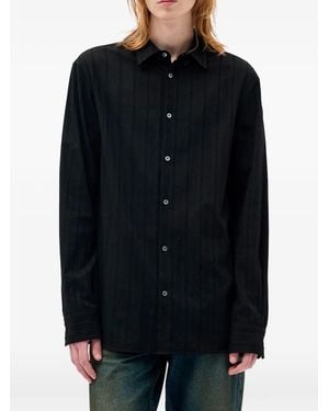 Ann Demeulemeester Andre Vertical-Stripe Shirt - Black
