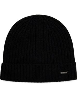 Joop! Francis Ribbed-Knit Beanie Hat - Black