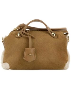 Fendi By The Way Soft Mini Camel-Colored Shearling Mini-Bag - Brown