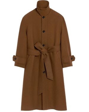 Ami Paris Belted Trench Coat - Brown