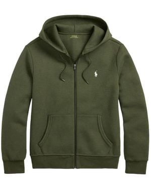 Polo Ralph Lauren Logo-Embroidered Zip-Up Hoodie - Green