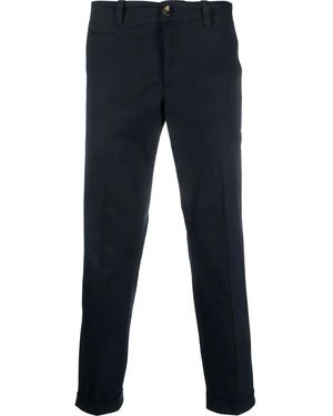 PT Torino Buckle-Detail Tailored Trousers - Blue