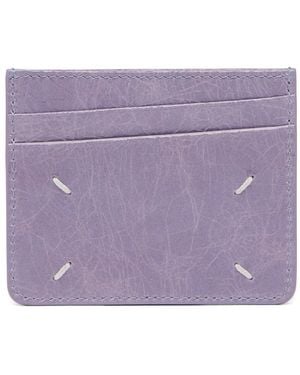 Maison Margiela Porte-Cartes En Cuir À Effet Craquelé - Purple