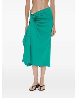 Christopher Esber Droplet Crystal-Embellished Ruched Midi Skirt - Green
