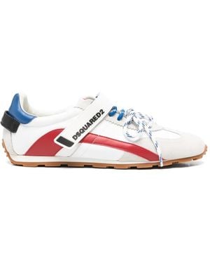 DSquared² Dc-642 Touch-Strap Logo-Detail Sneakers - White