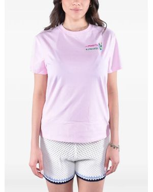 MC2 Saint Barth T-Shirt Emilie À Slogan Brodé - Purple