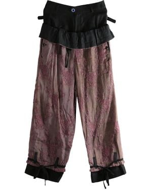 Commun's Floral Trousers - Black