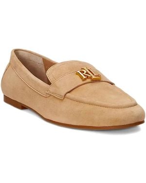 Ralph Lauren Zapatos de ante con tacón y placa del logo - Neutro