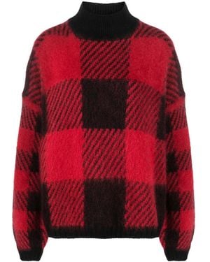Woolrich Karierter Intarsien-Pullover - Rot