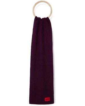 HUGO Logo-Appliqué Scarf - Purple
