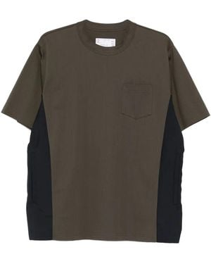 Sacai T-Shirt À Poche Poitrine - Vert