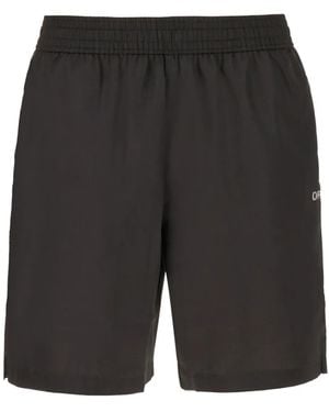 Off-White c/o Virgil Abloh Scribble Diags Badeshorts - Schwarz