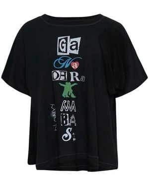 OPEN YY Phonetic Tee Graphic-Print Scoop-Neck T-Shirt - Black