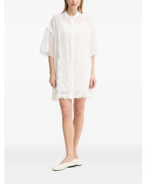 Isabelle Blanche Ruffle-Trimmed Shirt Dress - White