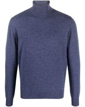Corneliani Roll-Neck Cashmere Jumper - Blue