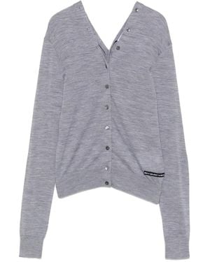 Alexander Wang Cardigan Boutonné À Épaules Dénudées - Bleu