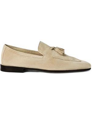 Brunello Cucinelli Tassel-Embellished Suede Loafers - White