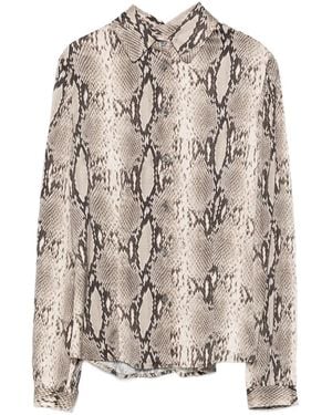 Robert Friedman Blouse Met Slangenprint - Grijs