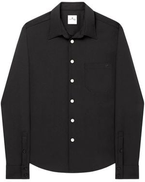 Courreges Oversized Shirt With Pocket And Logo Plaque - Black