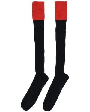 DSquared² Two-Tone Ribbed-Knit Lurex-Detail Socks - Black