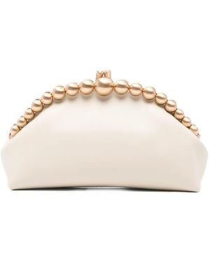 Cult Gaia Una beaded-top clutch bag - Natur