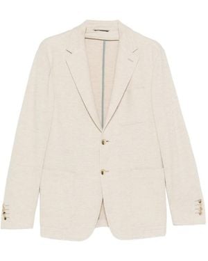Canali Single-Breasted Pocket Blazer - White