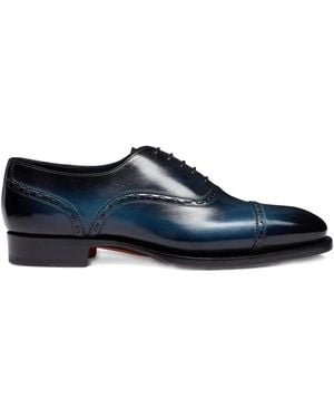 Santoni Lace-up leather oxford shoes - Blau