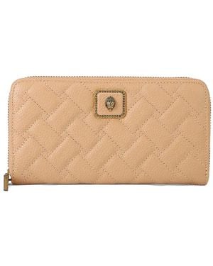 Kurt Geiger Eagle-Plaque Quilted Wallet - Natural