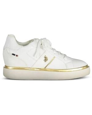 U.S. POLO ASSN. Baskets À Plaque Logo - White