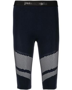 Palm Angels Slim-Fit Mesh-Detail Shorts - Blue