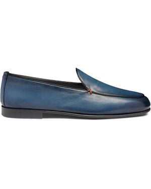 Santoni レザーローファー - ブルー