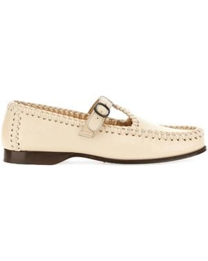 Hereu Buckle Detail Loafers - Natural